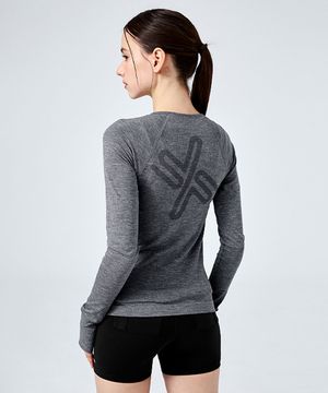 메쉬 심리스 핑거홀 롱슬리브 미디엄헤더그레이 XFK1TL1003