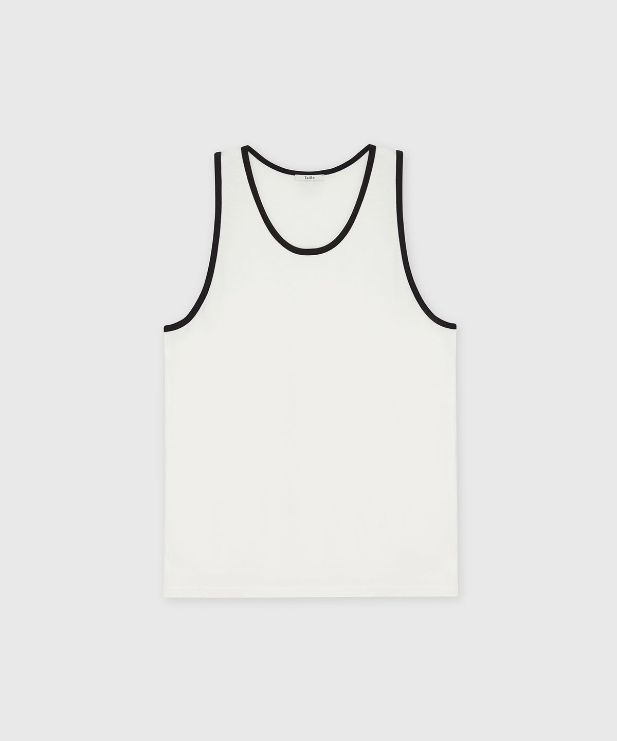 타일레(TAILLE) COTTON MODAL SLEEVELESS TOP WHITE/BLACK