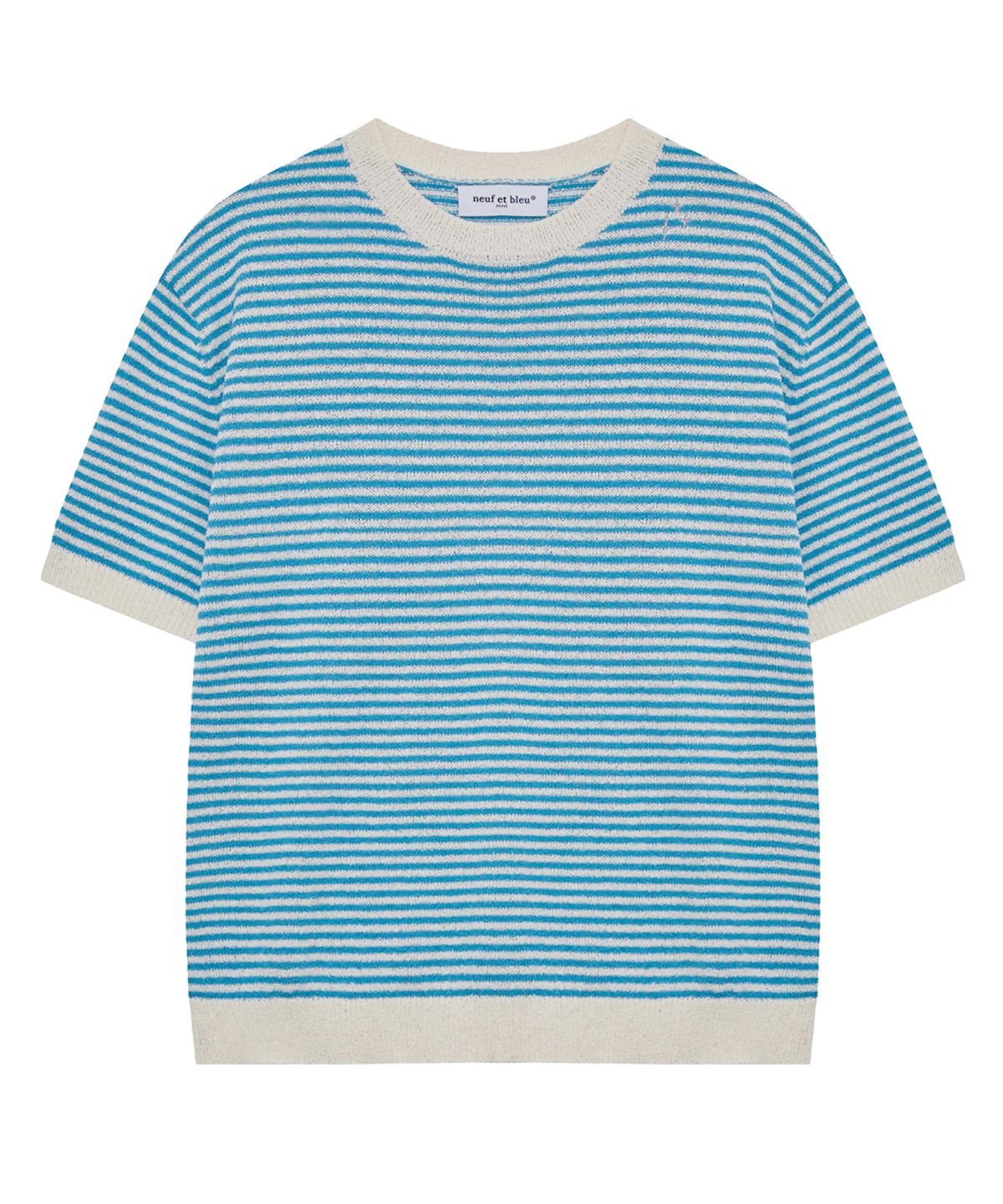 누프에블루(NEUFETBLEU) NEB stripe half knit (skyblue)
