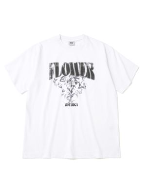스머징 플라워 크루넥 반팔 티셔츠 [WHITE]