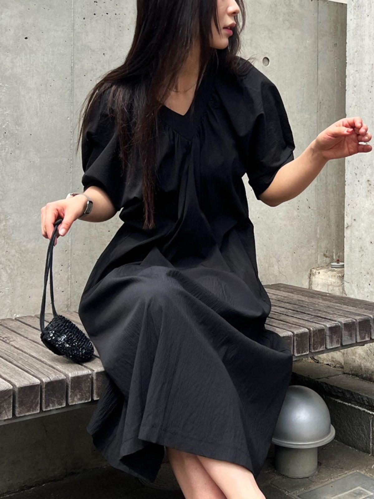 메르메르(MER MER) (4컬러) 메르 드레스_블랙/핑크/네이비/스카이블루