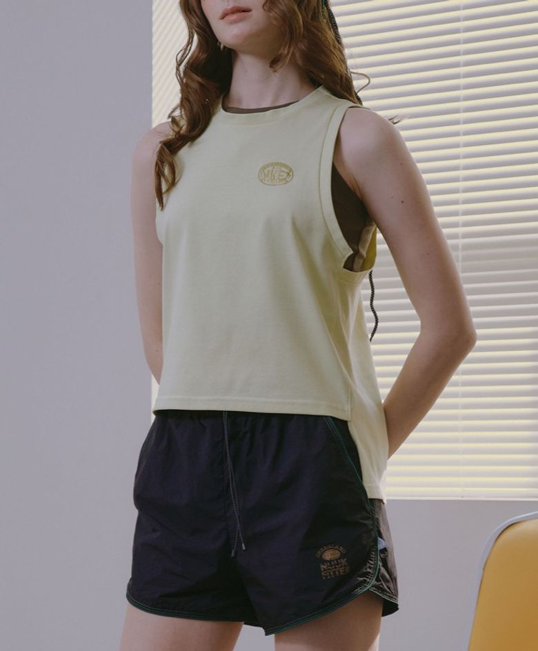 NKFT LAYERED SLIT SLEEVELESS_WOMEN [LEMON] 레이어드 슬릿 슬리브리스 여성 나시 레몬
