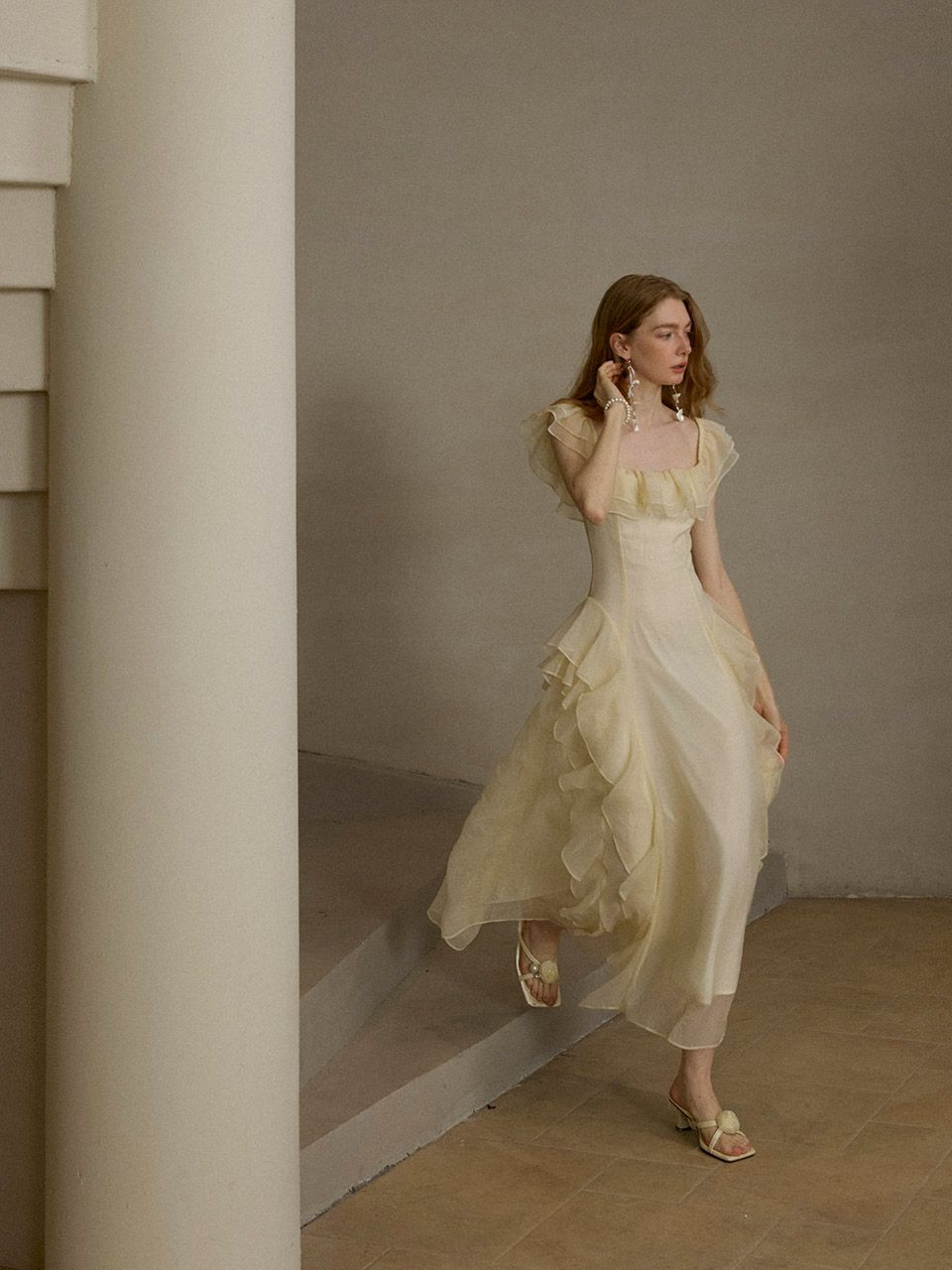 ted baker パフスリーブ シア サテン ロング ドレス ワンピース Lace Ladies ドレス キャンディ袖 パフスリーブ シアー ロング