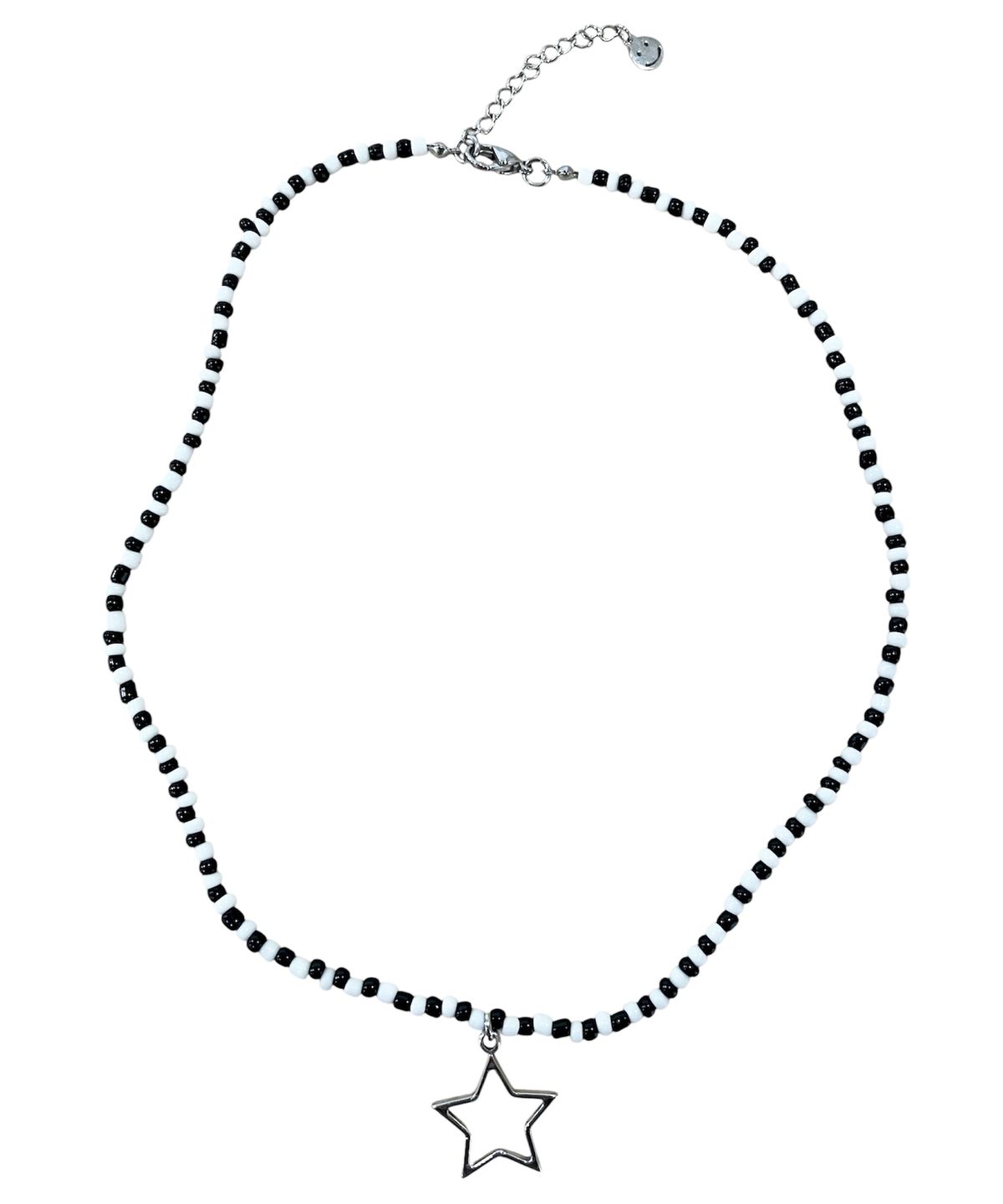 스케이터락(SK8ER ROCK) Star Stripe Beads Necklace ((black & white))