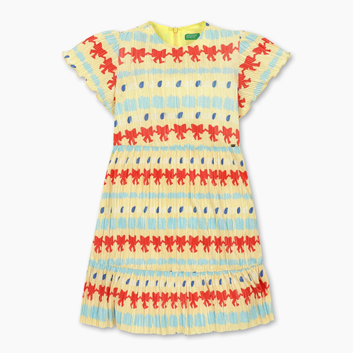 베네통키즈(BENETTONKIDS) 보드레 플리츠 원피스_QAOP19531YE