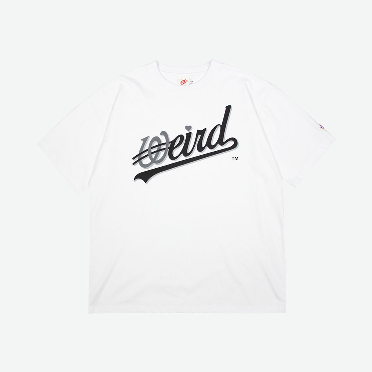 위얼드월드(WEIRDWORLD) 베이직 웨이브로고 티셔츠 화이트