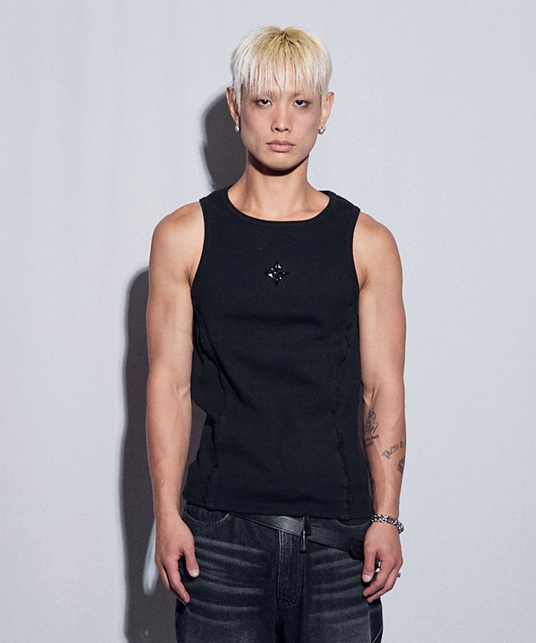 Logo Rivet Sleeveless Black