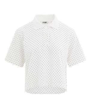 핀 도트 PK 폴로 카라티_화이트