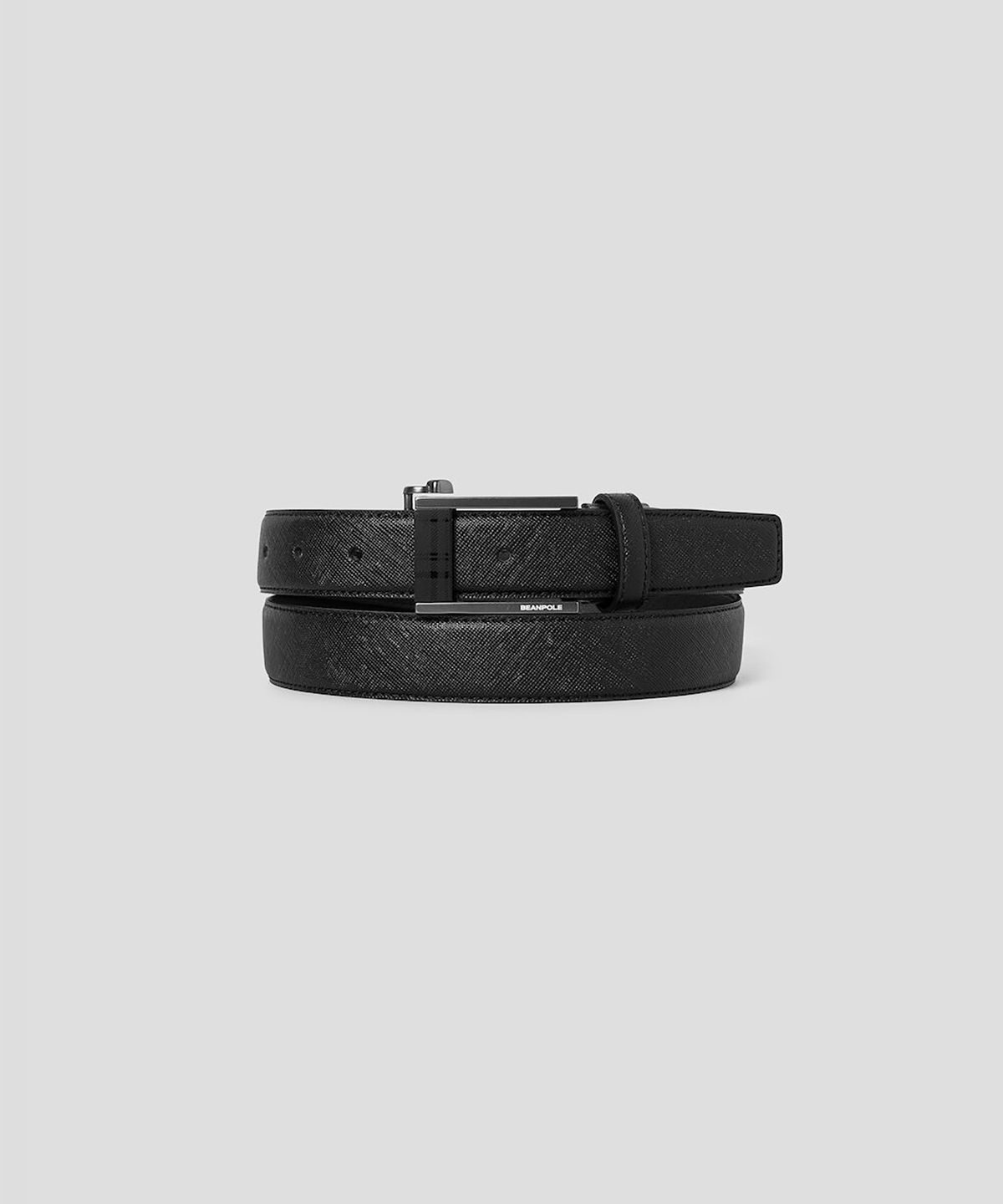 빈폴 액세서리(BEANPOLE ACCESSORY) 흑착 부분 체크 자동 버클 벨트 -  블랙