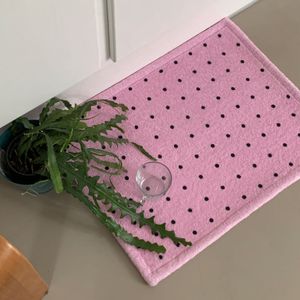 핑크 도트 화장실 현관 욕실 극세사 발매트
