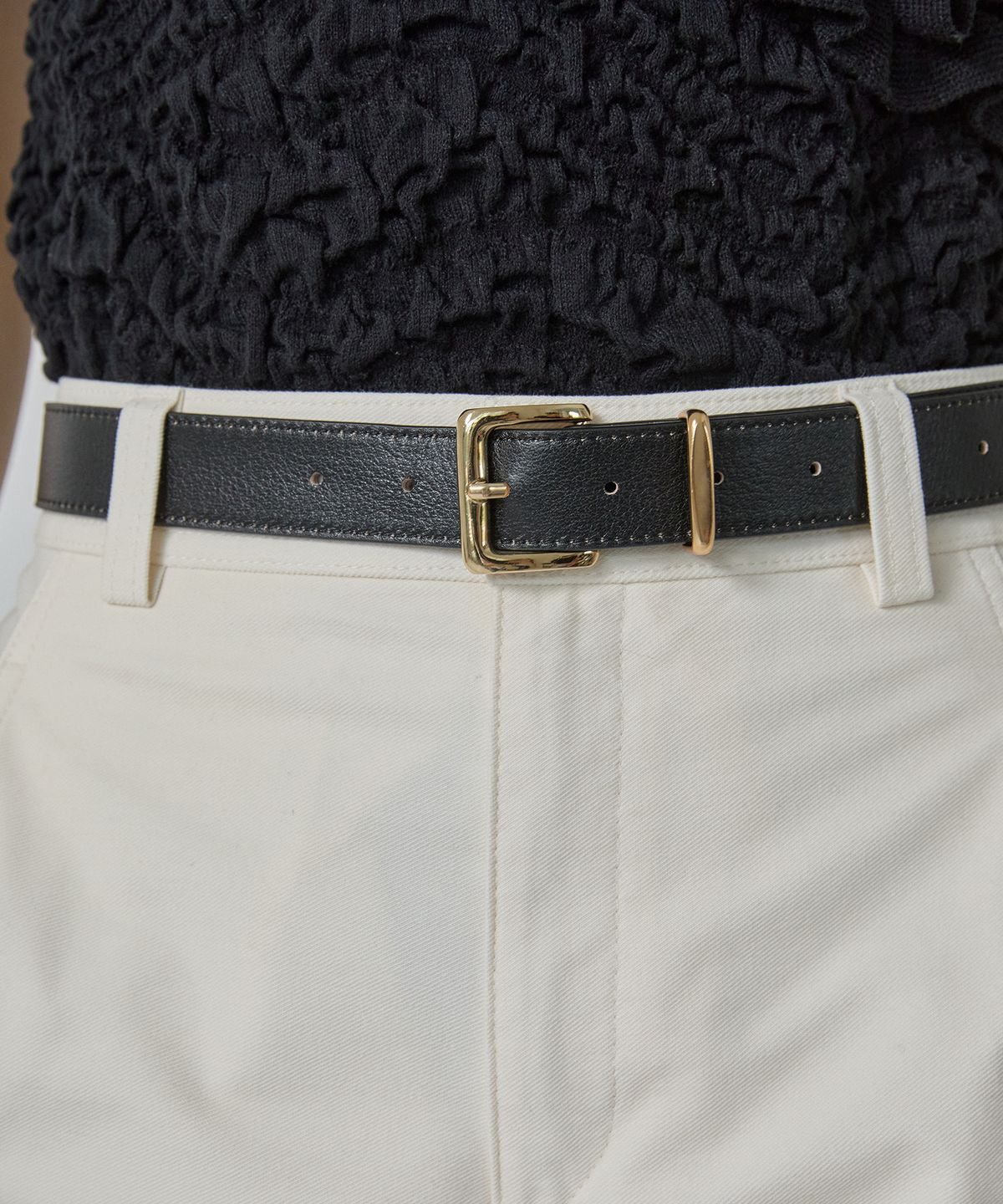 앤드로스(ANDROS) Square Oil Leather Belt (2colors)(W)