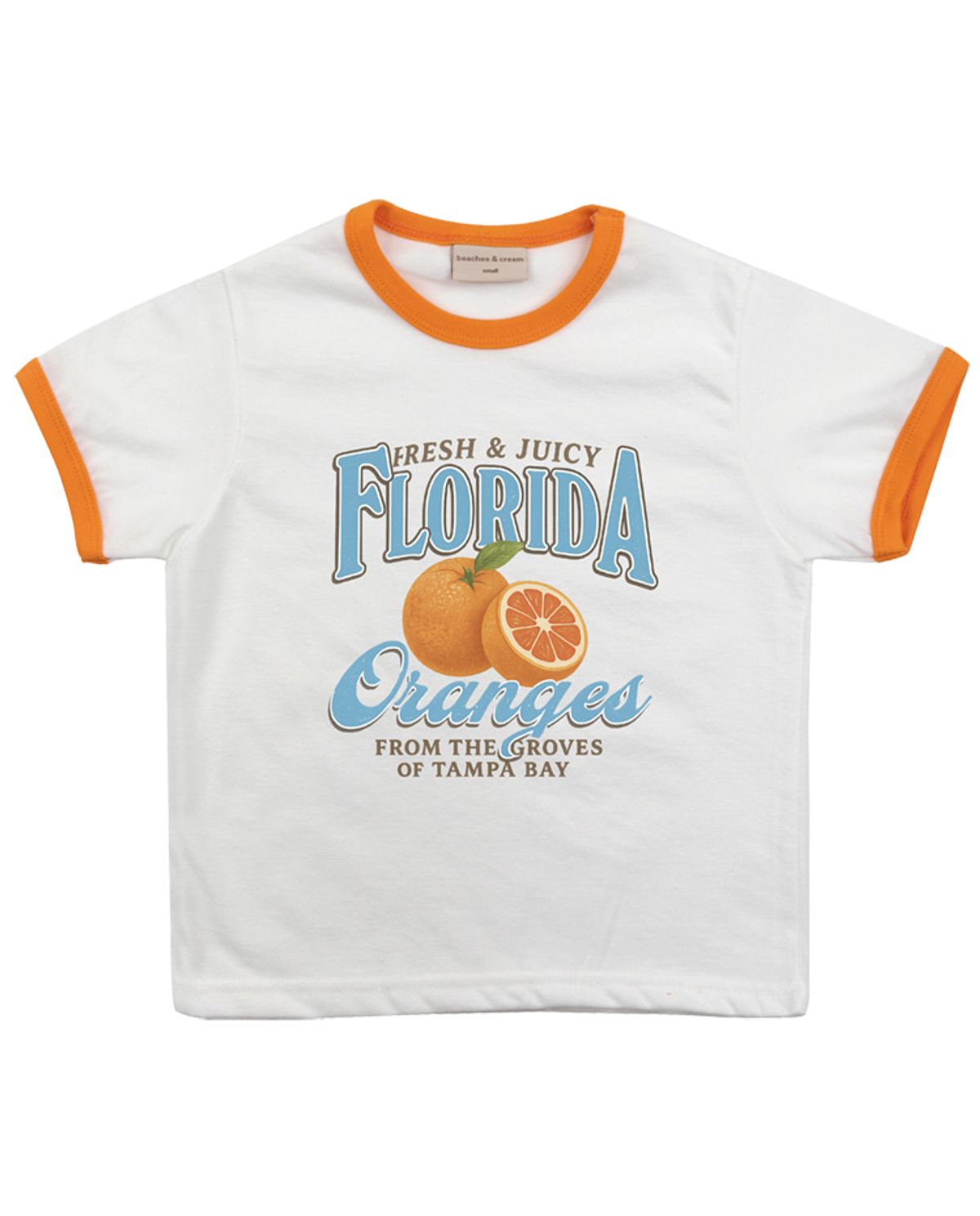 비치스앤 크림 키즈(BEACHESAND CREAM KIDS) 오렌지 링거 티셔츠-오렌지(orange Ringer T-shirt orange)