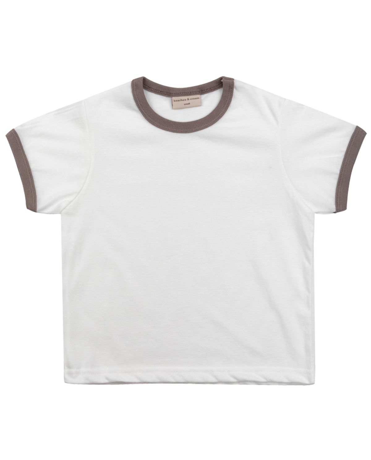 비치스앤 크림 키즈(BEACHESAND CREAM KIDS) 비치스 링거 티셔츠-빈티지 브라운(Beaches Ringer T-shirt vintage brown)