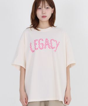 LEGACY 로고 반팔티셔츠 - 크림