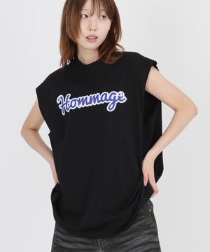 HOMMAGE 컷오프 슬리브리스 - 블랙