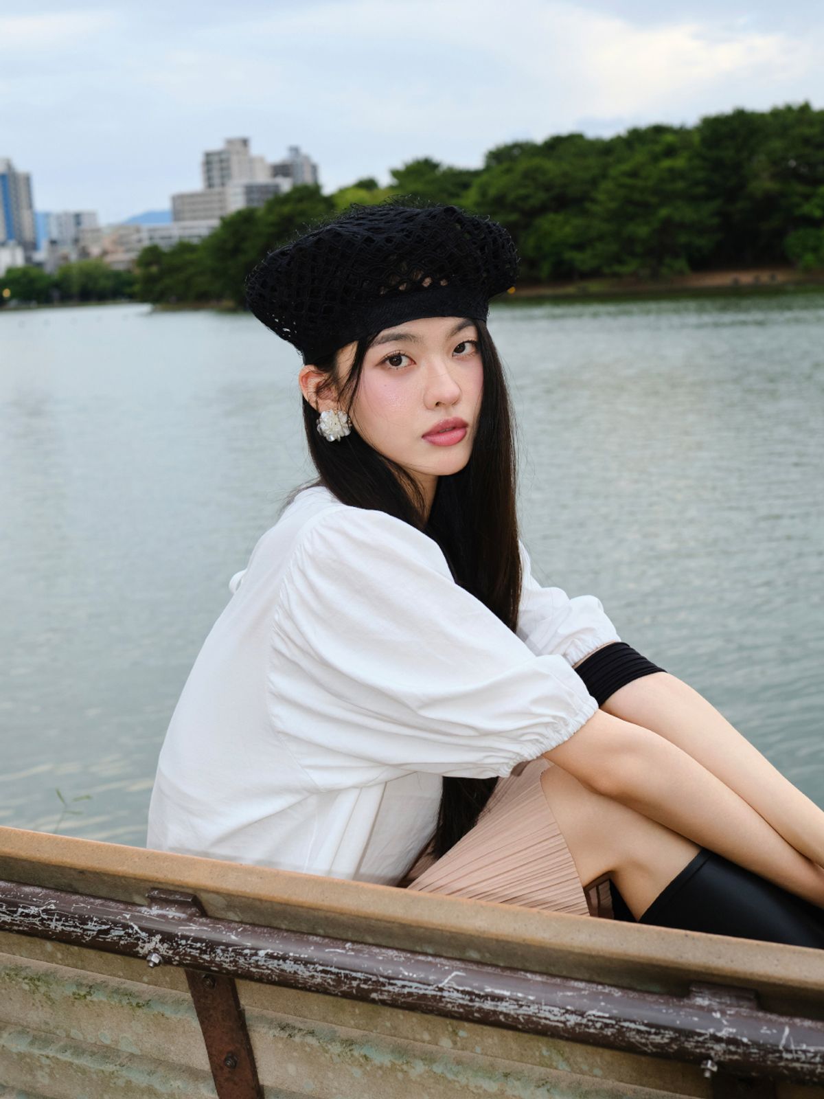 메르메르(MER MER) (2컬러) 코튼 벌룬 티셔츠_화이트/블랙