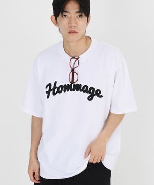 HOMMAGE 아플리케 반팔티셔츠 - 화이트