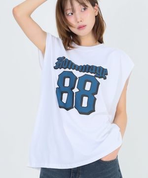 88 오마쥬 컷오프 슬리브리스 - 화이트