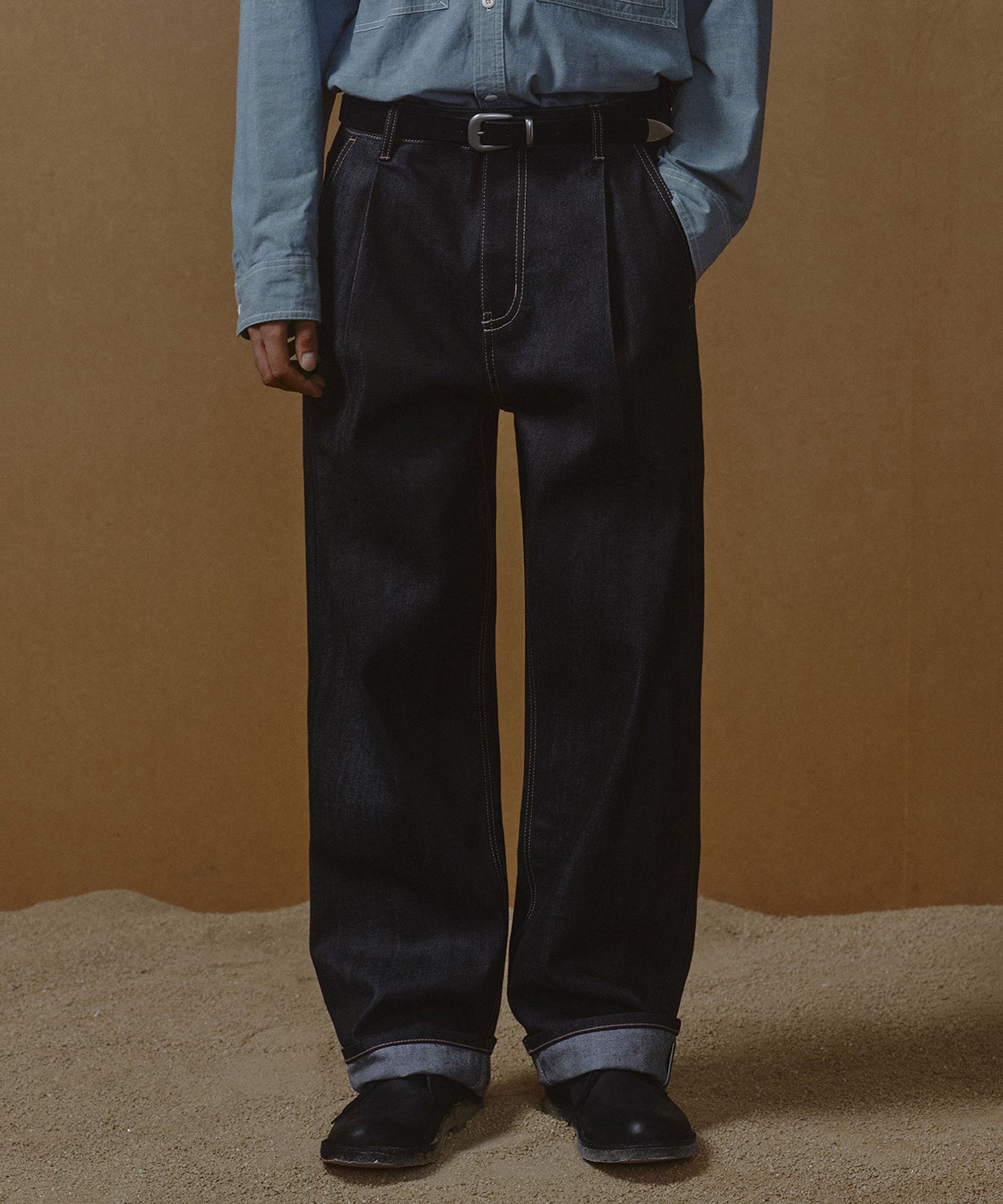 MUSINSA公式 | MUSINSA STANDARD セルビジーワンタックワイドデニム