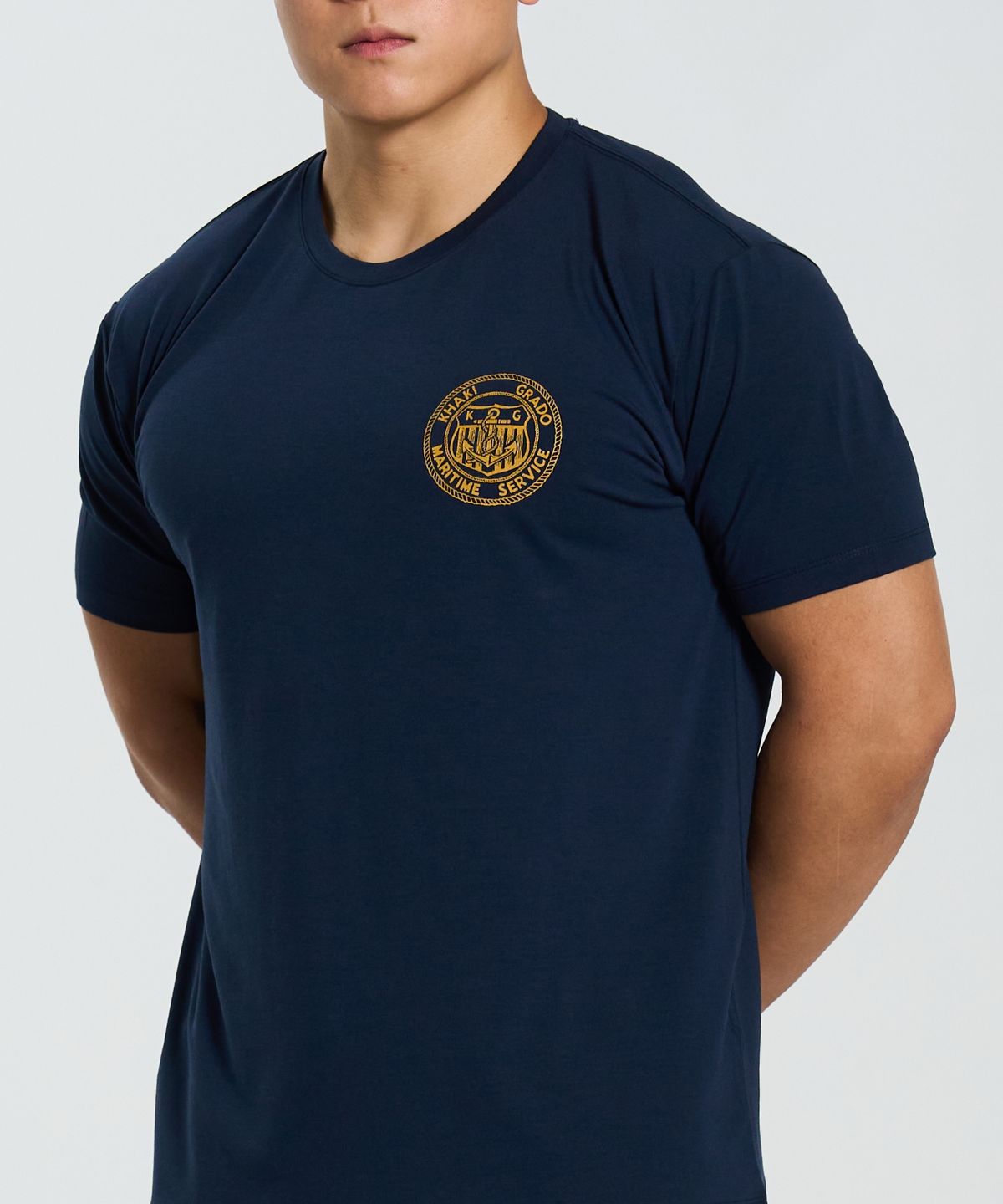 카키그라도(KHAKI GRADO) K.A.G Navy 밧줄로고 스탠다드핏 반팔 티셔츠 (Navy)