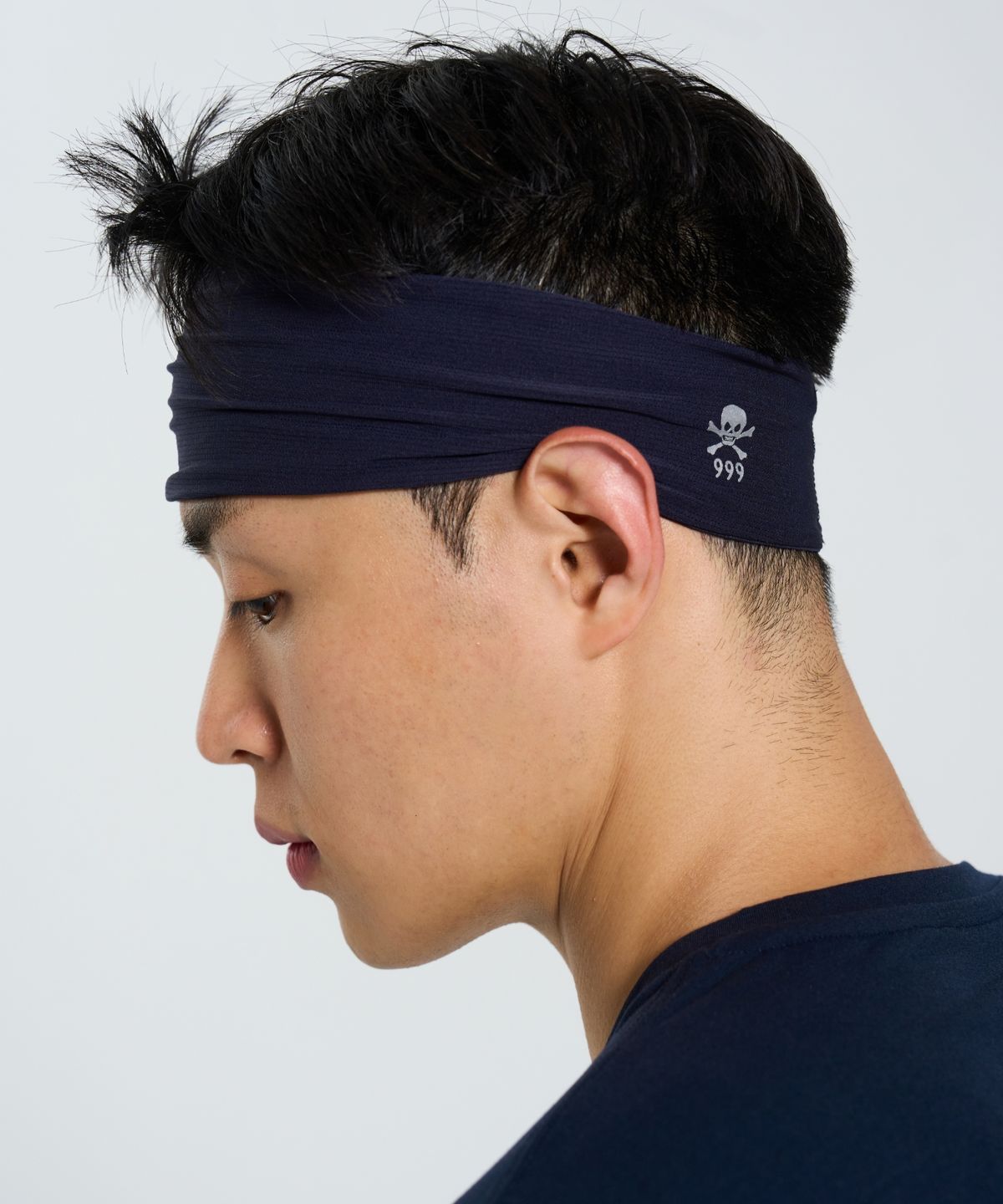 카키그라도(KHAKI GRADO) 999 해골 로고 레귤러핏 헤드밴드 (Navy)