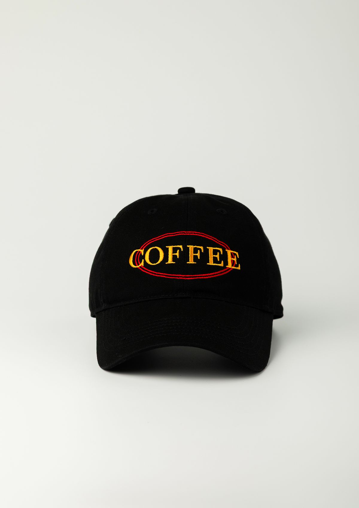 모닝커피런클럽(MORNINGCOFFEERUNCLUB) 커피 원형 로고 볼캡 블랙