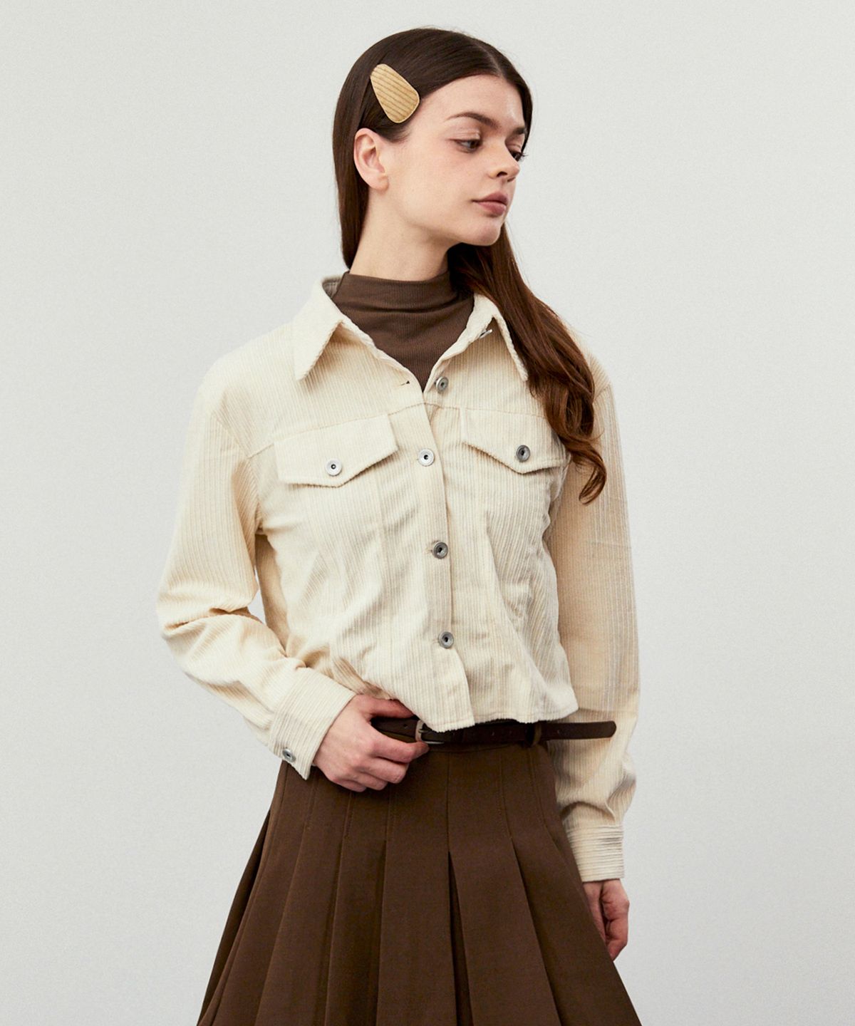 쿨키튼(KOOLKITTEN) Corduroy Vest Jacket Set Up (BEIGE)