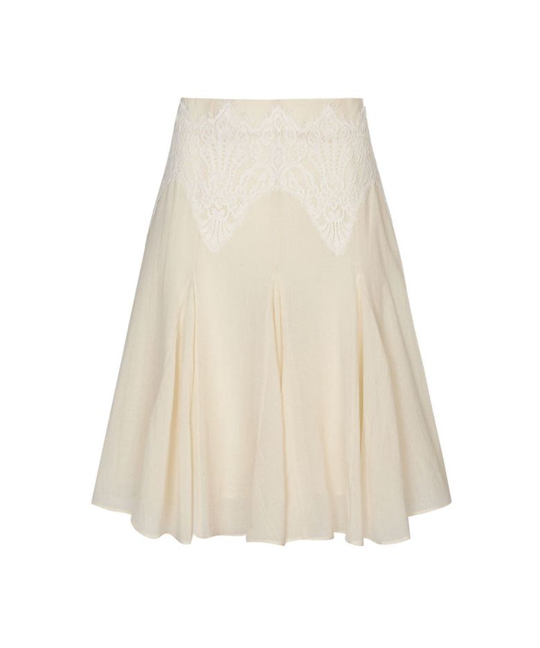 Bali Lace Flare Skirt (Oat Cream)