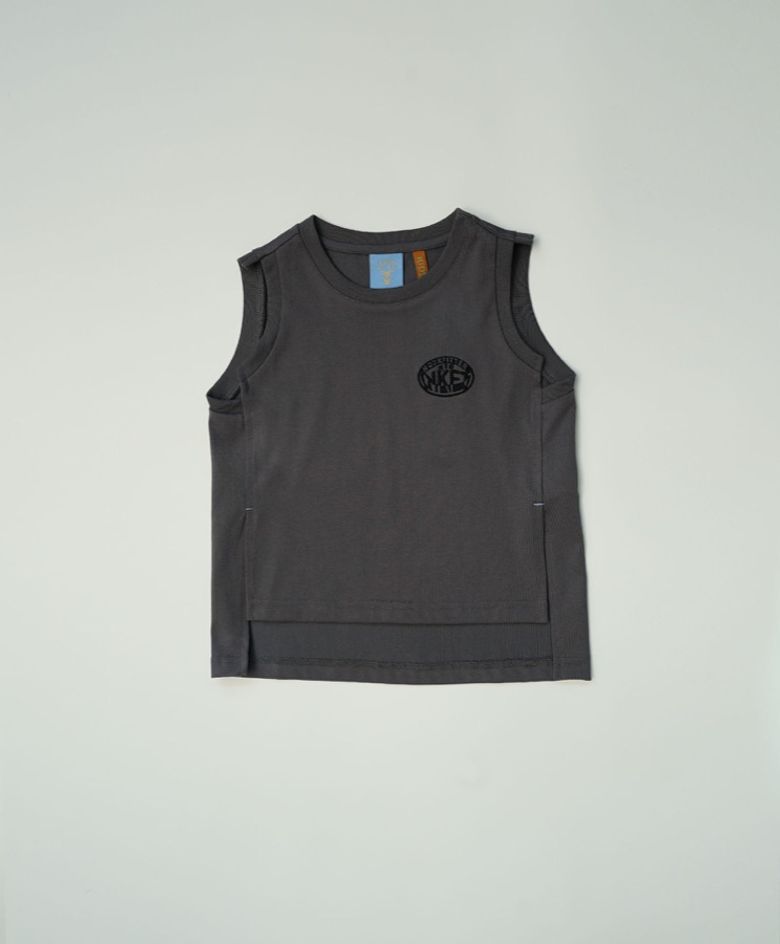 NKFT SLIT SLEEVELESS_KIDS [GRAY] 키즈 슬릿 민소매 티셔츠 아동 나시 그레이