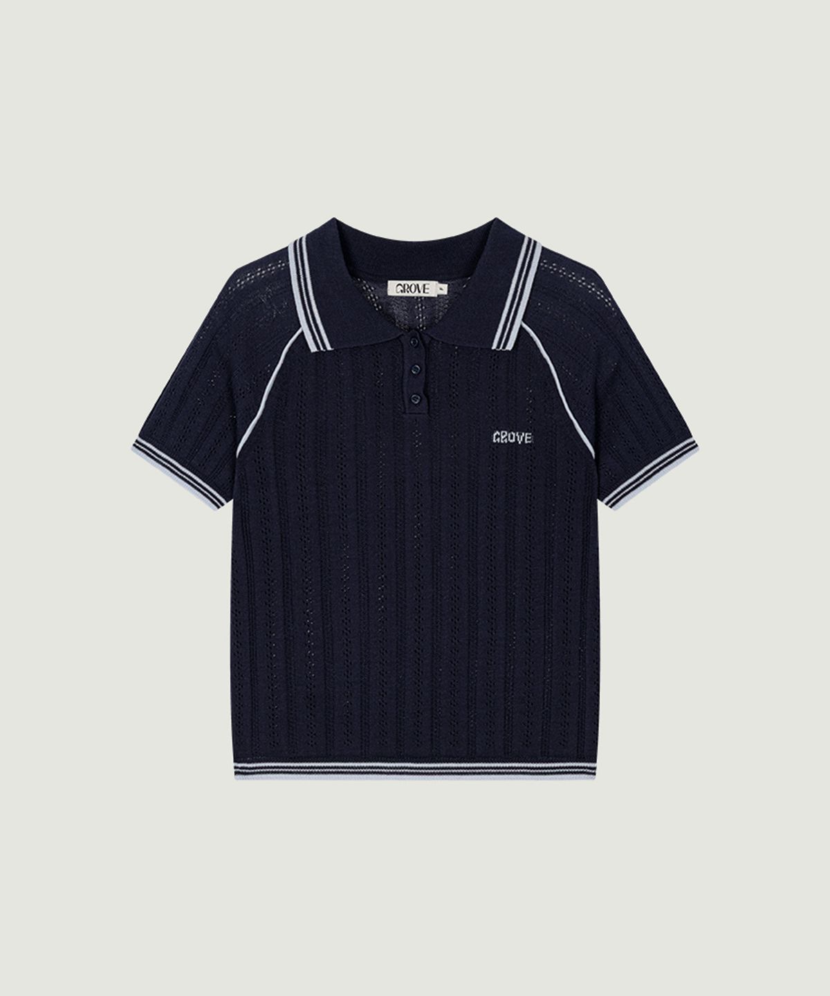 그로브(GROVE) KOI COLLAR KNIT (NAVY)