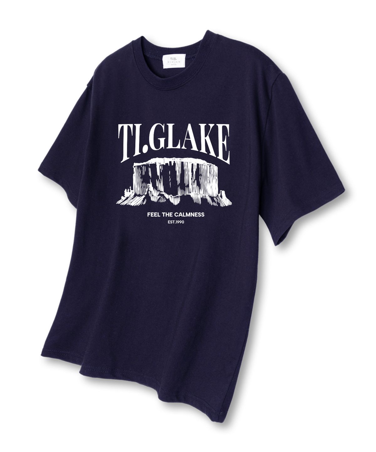 티글레이크(TI.GLAKE) 클리프 오버핏 반팔 티셔츠 네이비