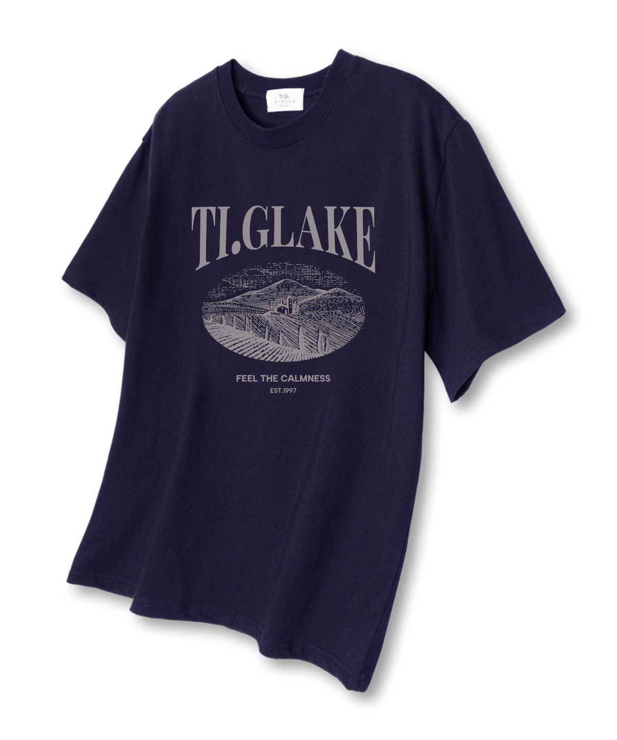 티글레이크(TI.GLAKE) 글라스랜드 오버핏 반팔 티셔츠 네이비