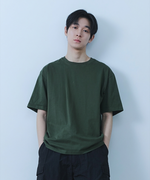 코튼 티셔츠 - OLIVE