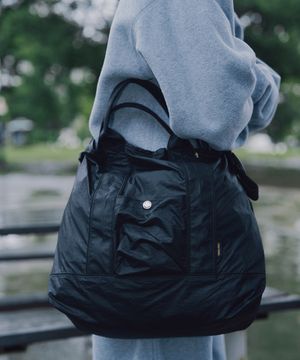나일론 립 토트백 - BLACK