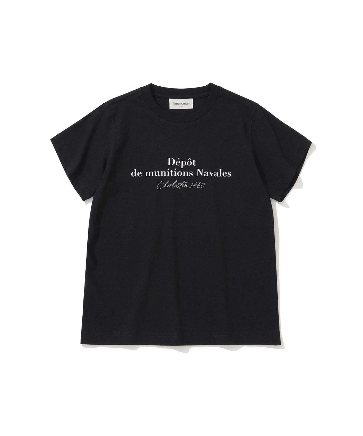 유니폼브릿지(UNIFORM BRIDGE) lettering print s/s t-shirt(womens) black