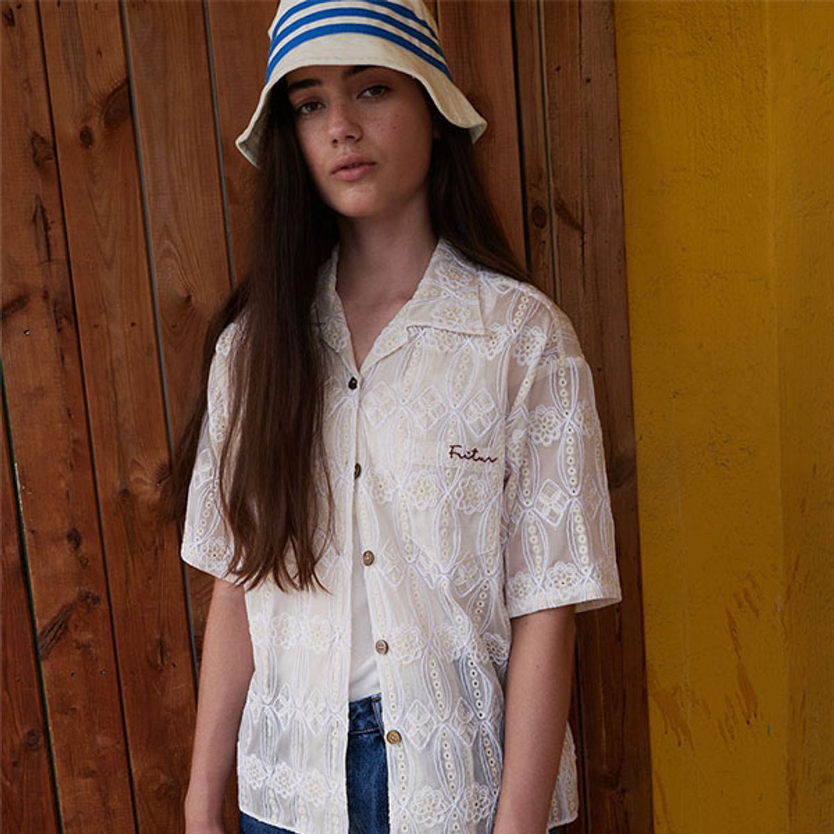 프리터(FRITUR) The NEEDLE Shirt White_F252ST10
