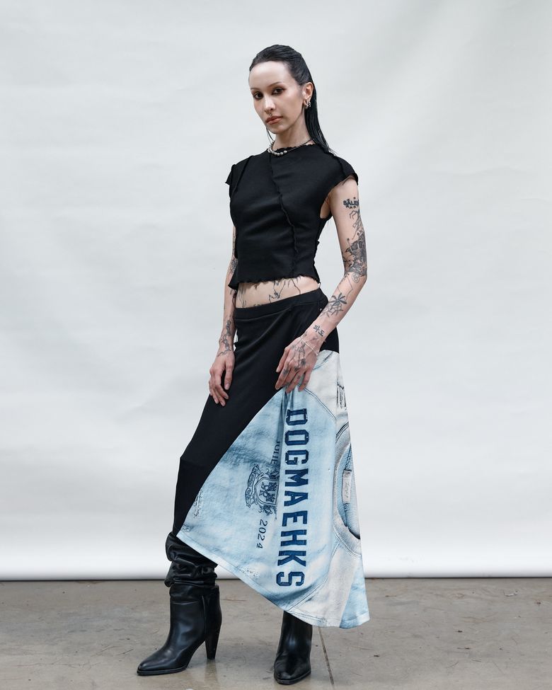 DRAPED SKIRT BLACK
