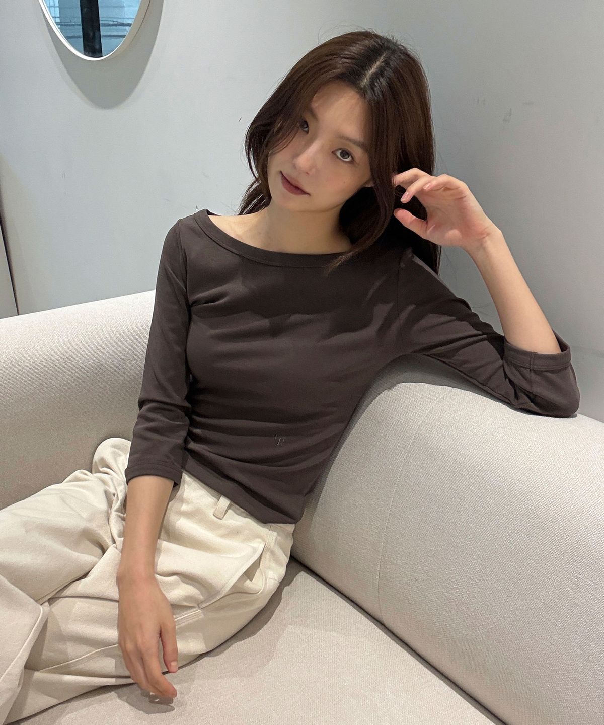 시티브리즈(CITYBREEZE) 코튼 보트넥 긴팔 티셔츠(Basic)_4COLORS