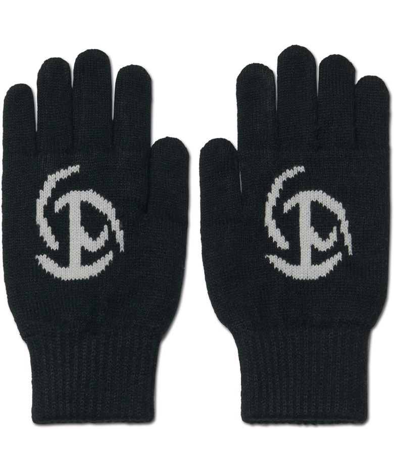 EMBLEM KNIT GLOVES - BLACK