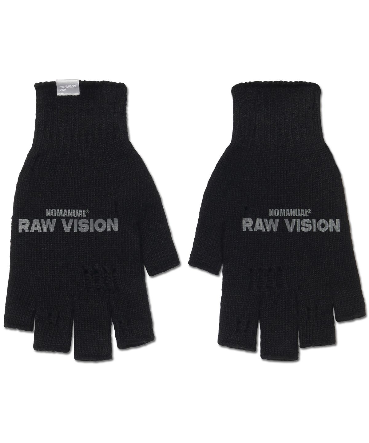 노매뉴얼(NOMANUAL) NM WOOL FINGERLESS GLOVES - BLACK