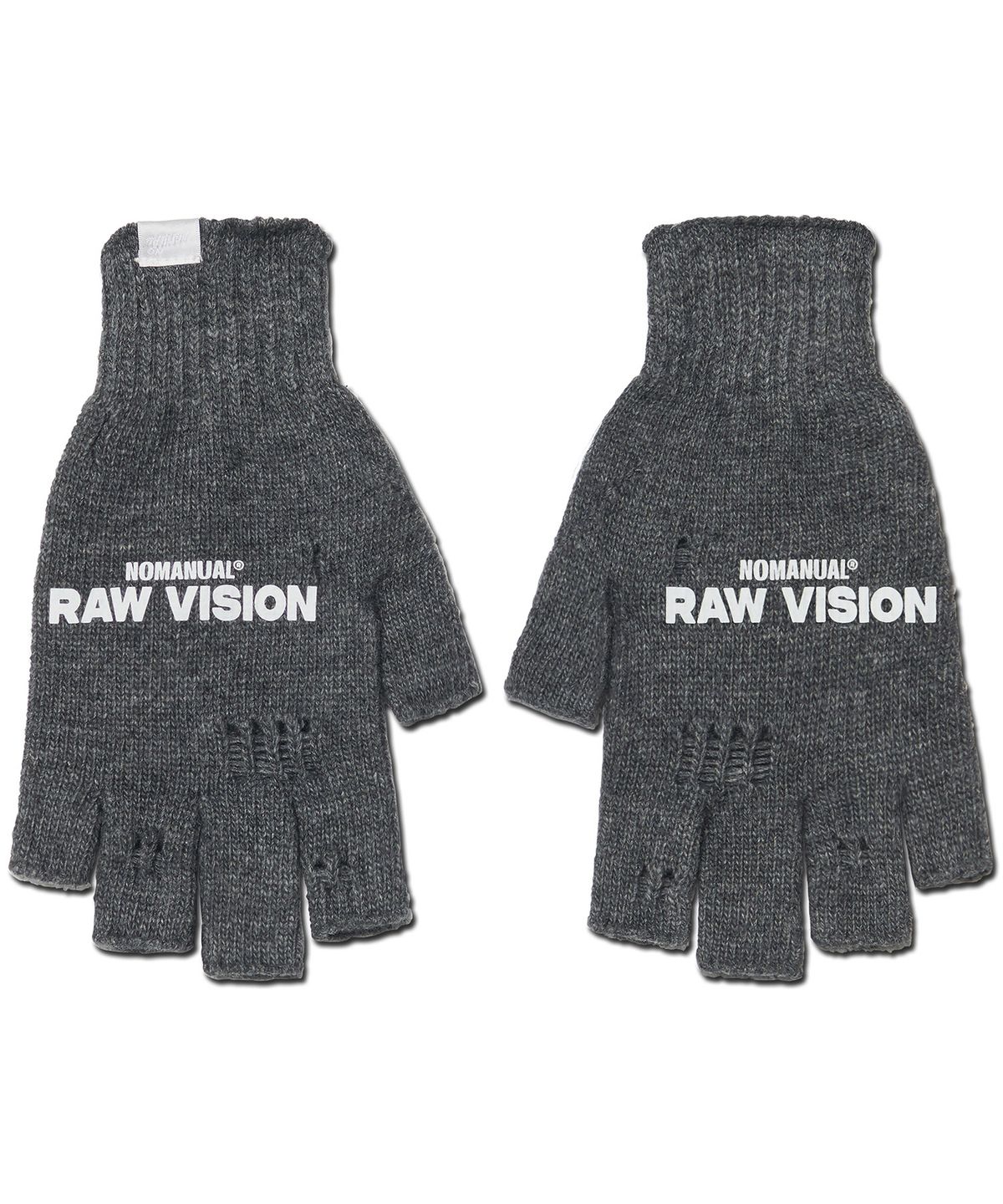 노매뉴얼(NOMANUAL) NM WOOL FINGERLESS GLOVES - CHARCOAL