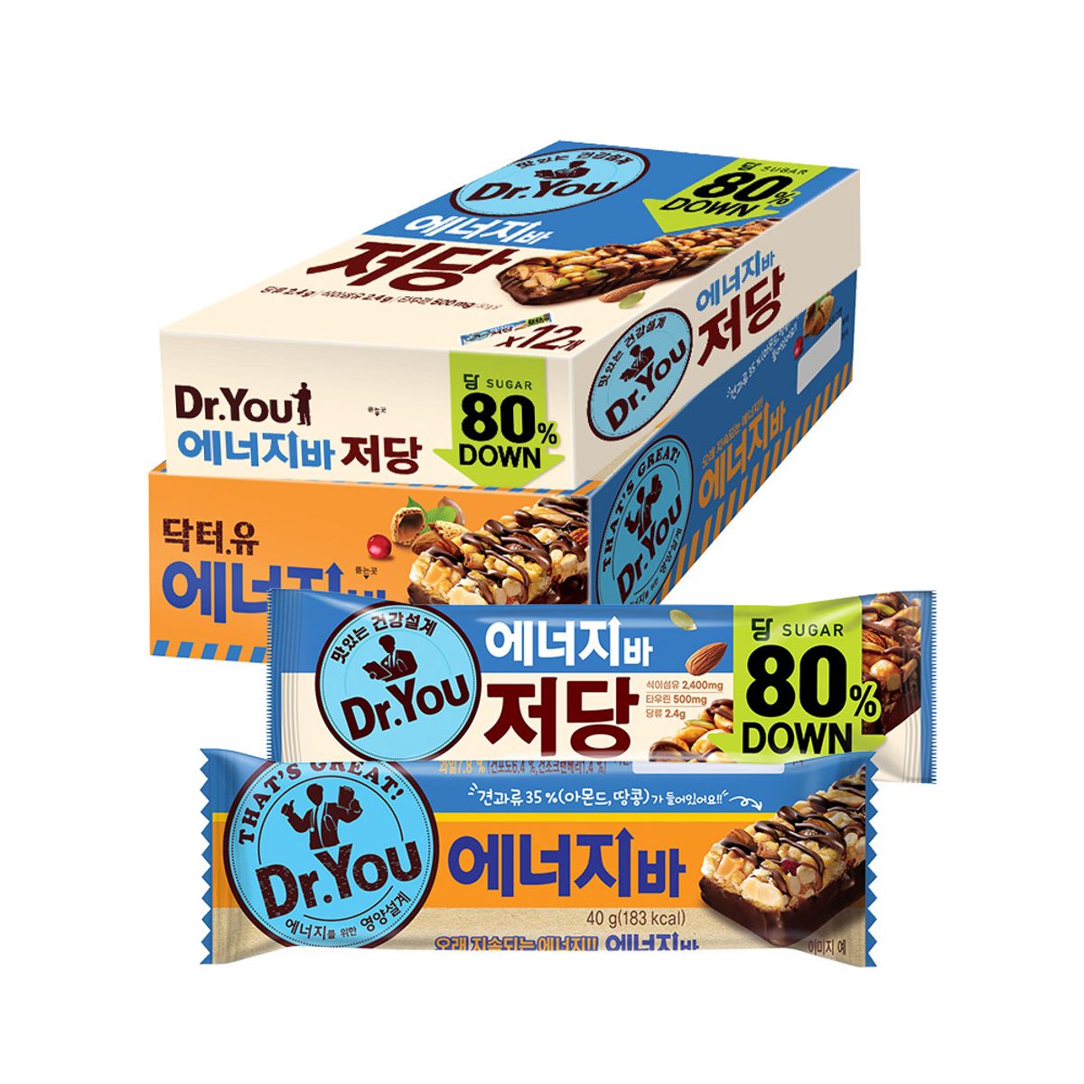 닥터유(DRYOU) 에너지바 저당 1P (50g) x 12개 + 에너지바 1P (40g) 15개