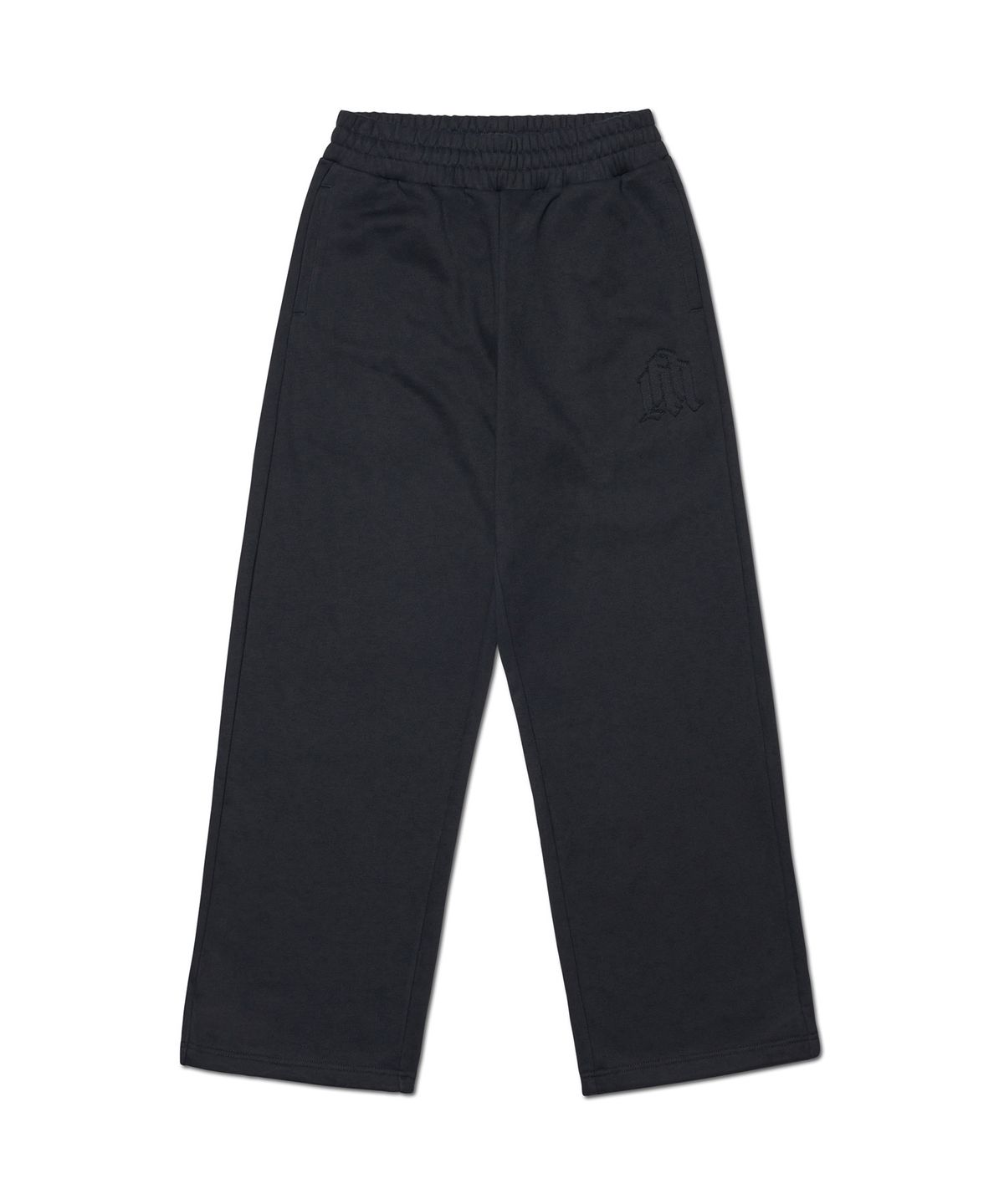 노매뉴얼(NOMANUAL) OVERLAY LOGO SWEATPANTS - BLACK