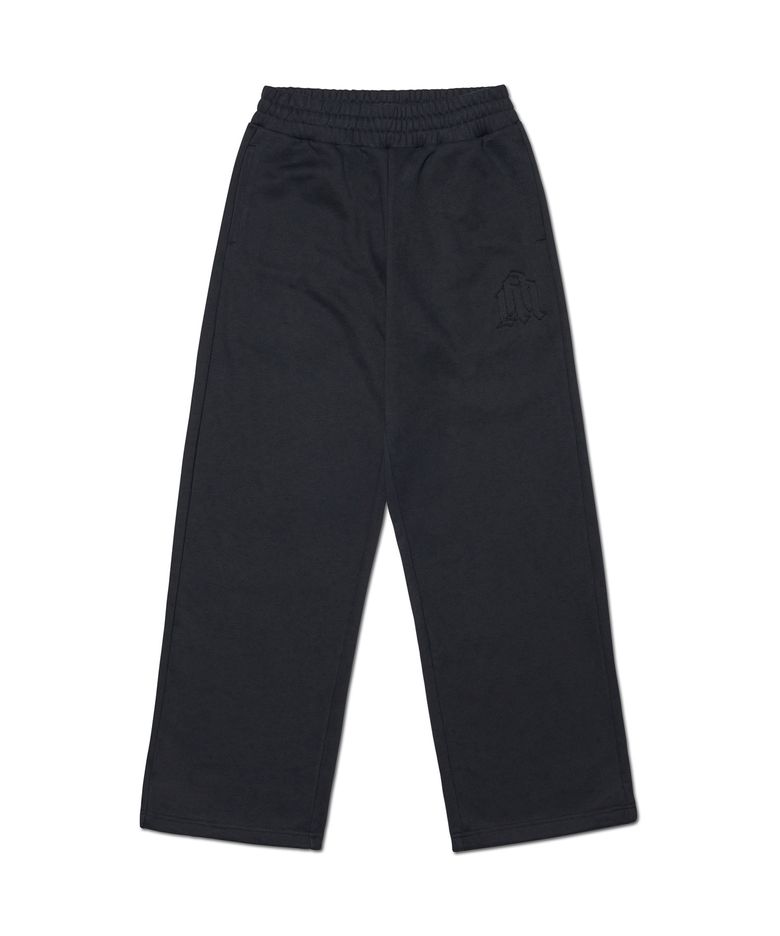 OVERLAY LOGO SWEATPANTS - BLACK