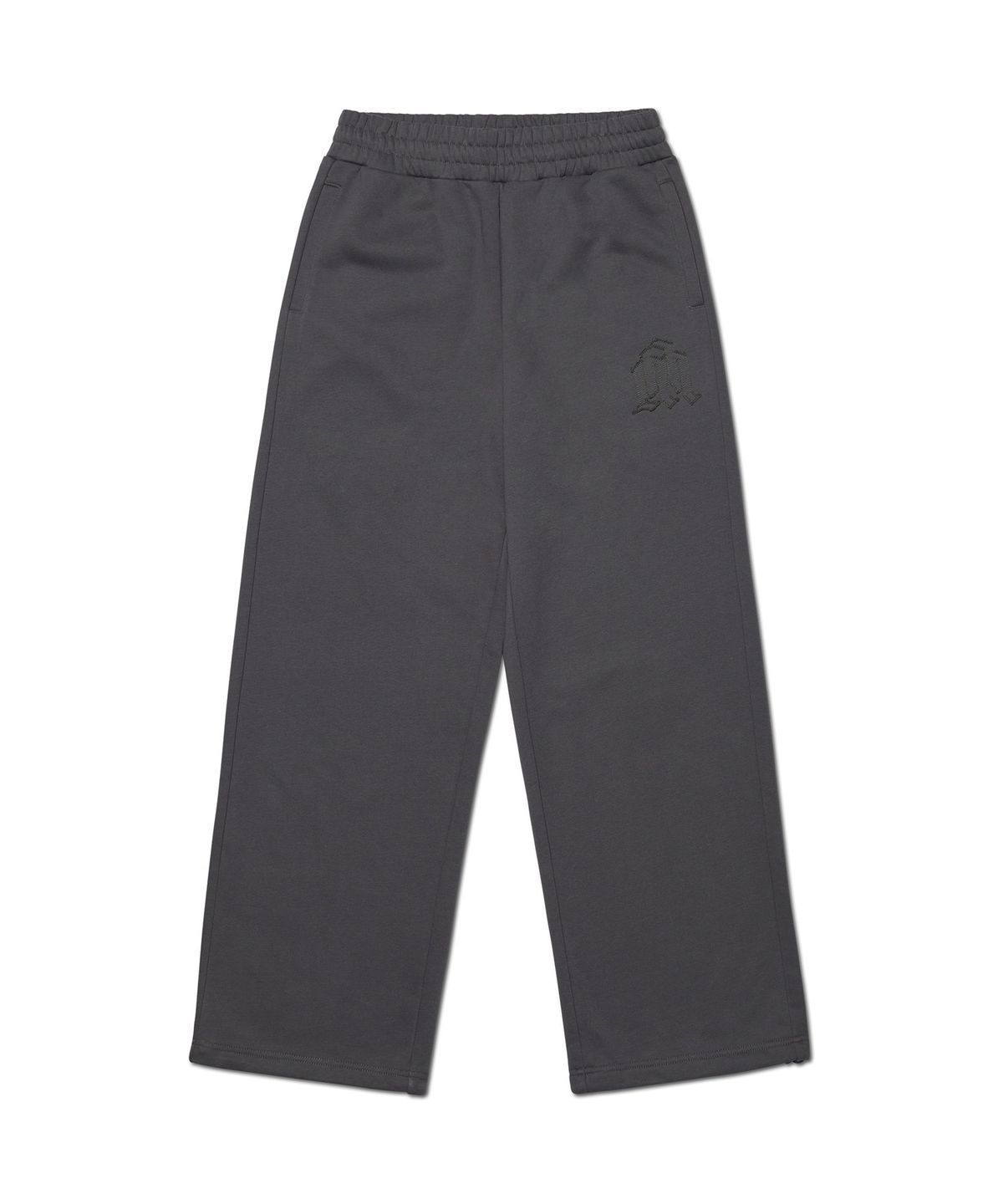 노매뉴얼(NOMANUAL) OVERLAY LOGO SWEATPANTS - CHARCOAL