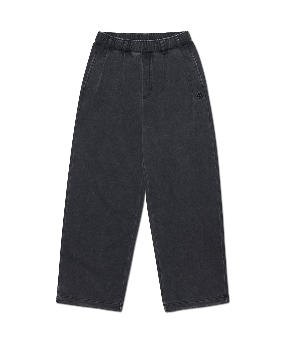 노매뉴얼(NOMANUAL) TWO-TUCK BELTED SWEATPANTS - WASHED BLACK