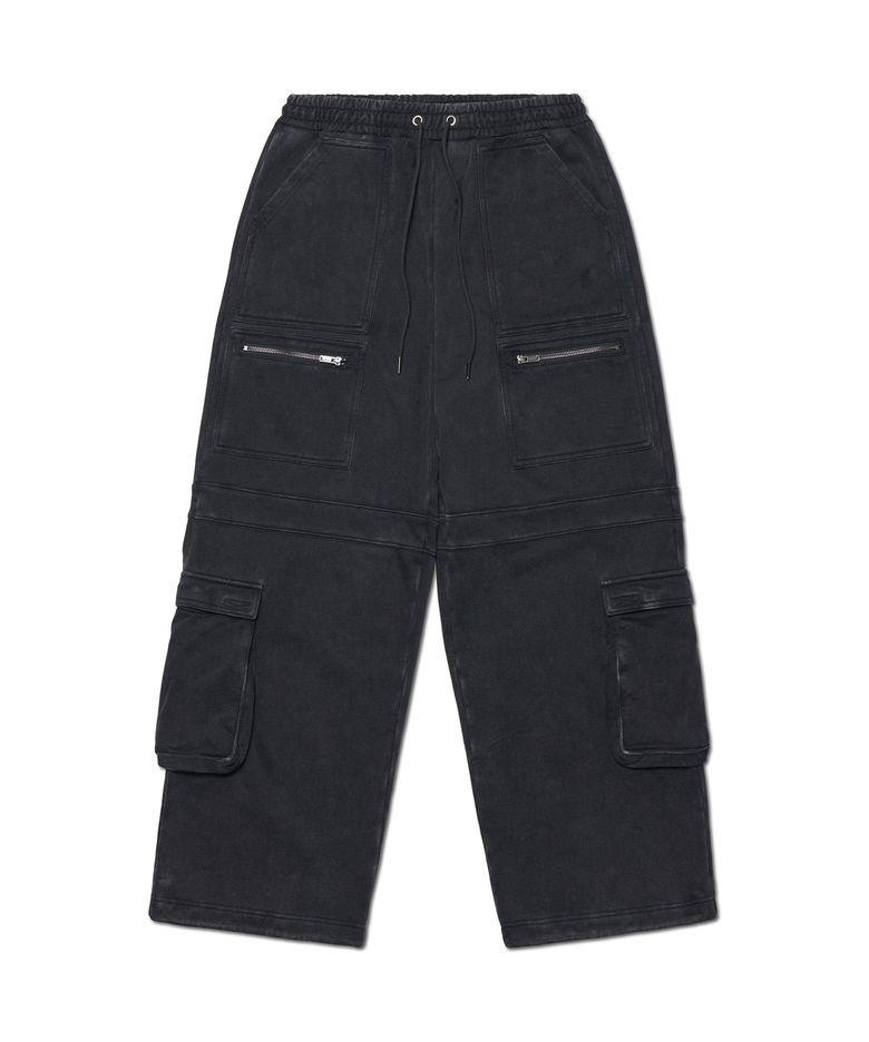 MULTI CARGO SWEATPANTS - WASHED BLACK
