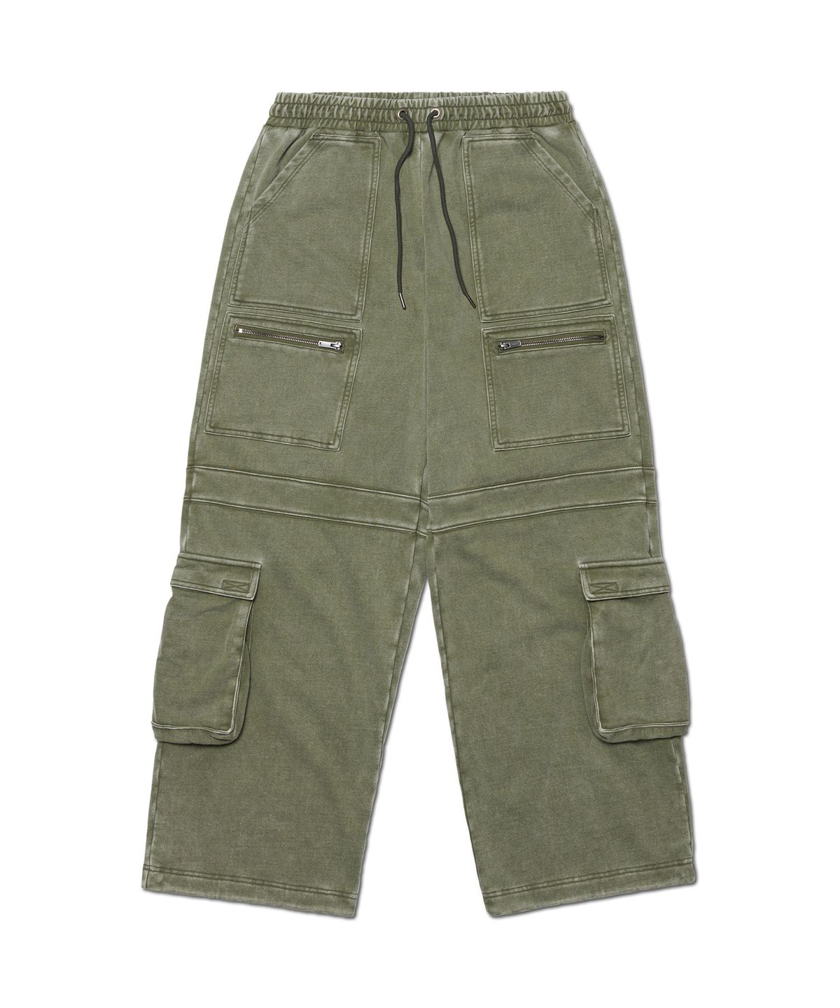 노매뉴얼(NOMANUAL) MULTI CARGO SWEATPANTS - WASHED KHAKI