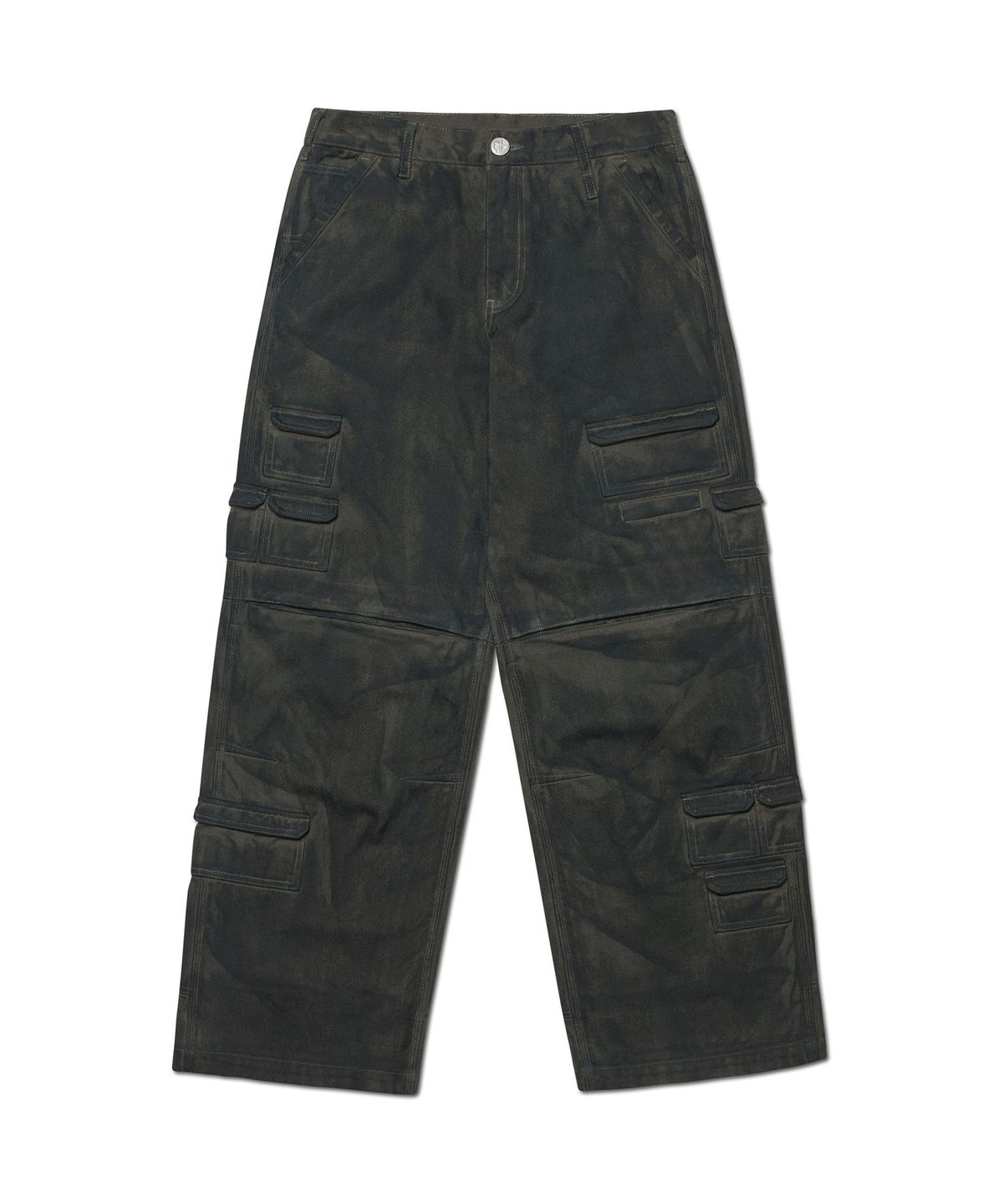 노매뉴얼(NOMANUAL) PAINTED CARGO PANTS - CHARCOAL