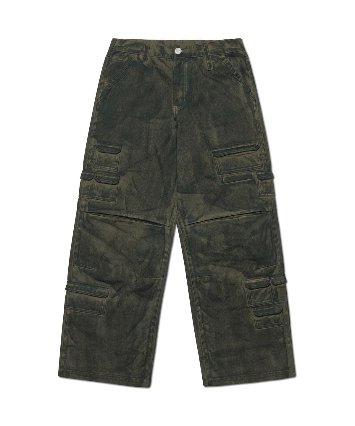 노매뉴얼(NOMANUAL) PAINTED CARGO PANTS - KHAKI